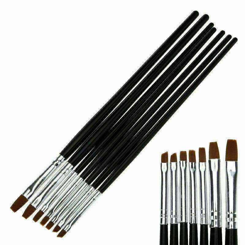 7 Pcs Nail Art Pen Brush UV Gel Acrylic Painting Drawing Liner Polish Brush X4T1