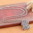 Woman Men Gothic Photo Frame Book Pendant Locket Chain Necklace Jewelry Gift