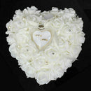 Personalized Wedding Rose HeartShaped Ring Box Bearer Holder Pillow Cushion S6B4