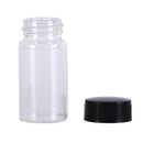 1pcs 20ml small lab glass vials bottles clear containers with black screw cap LJ