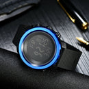 Digital Electronic Men Outdoor Sports Waterproof Luminous Wristwatch (C) A