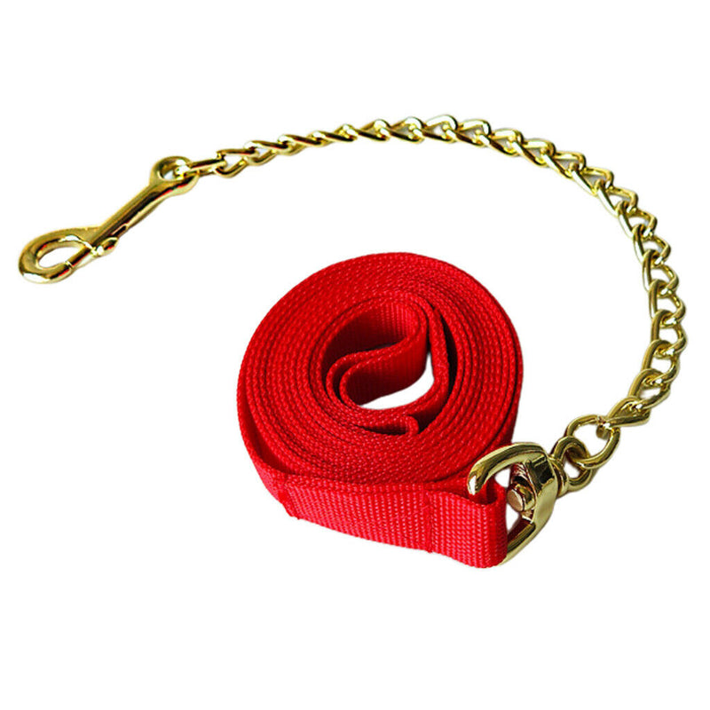 Copper Equestrian Horse Lead Rope Webbing Pony Rein Halter Grip Chain Red
