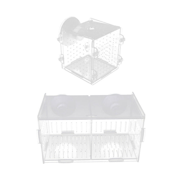 2x Pet Aquarium Tank Guppy Double Breeding Breeder Rearing Trap Box