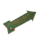 Music BAR Arrow Shaped Cast Iron Metal Sign Pub Bar Wall Decor Plaque Board