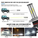 2PCS 6 Sides LED Headlight Kit H4 High Low Beam DOB LED Bulb Car Lighting 3