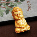 Mini Wooden Buddha Statue Statuette Handicrafts Ornament Decor Craft S F6N0