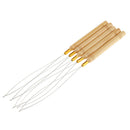 5Pcs/Set Wooden Hair Extensions Loop Needle Threader Wire Pulling Hook Tool for