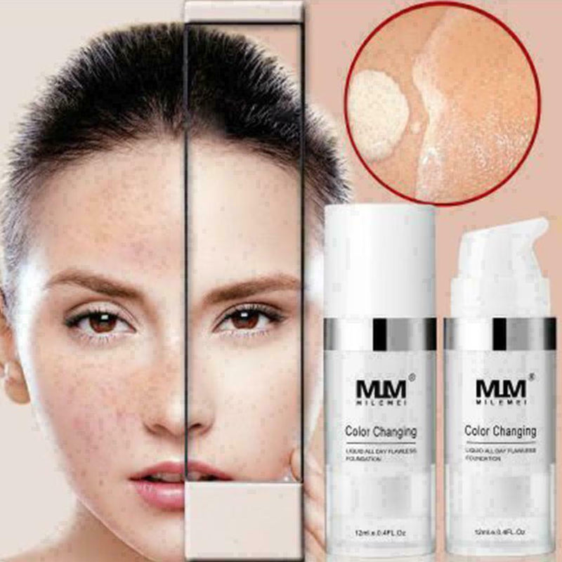 12ml Liquid Foundation Color Changing Makeup Base Nude Cover Concealer W7S5 L0L9