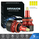 Pair H11 H8 H9 1800W 270000LM 4-Sides LED Headlight Kit Hi/Lo Power Bulb 6000k U