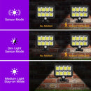 160 LED Solar Wall Light Remote Control Motion Sensor Yard Security Lamp