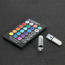 2pcs T10 Bulbs 6 SMD5050 RGB LED Remote Control Strobe Flash Auto Interior Light