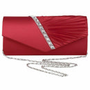 Ladies Diamond Ruffle Party Prom Bridal Evening Envelope Clutch Bag, LY6682 O7W9