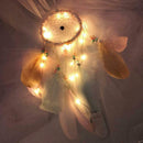 Romantic Feathers Beads Light Dream Catcher Bedroom Hanging Pendant Decor
