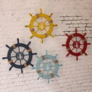 Nautical Wood Boat Ship Steering Wheel Party Beach Home Wall Decor Dark Blue