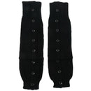1 pair button knitting warm Leggings loose socks (Black)