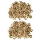 200pcs Mixed Size Natural Hollow Gear Unfinished Wood Pieces Embellishment