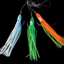 2pcs/pack   Squid Skirt Lures Saltwater Trolling Baits with 3 Hooks