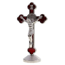 Alloy Jesus Cross Statue Home Desktop Car Decoration Stand Ornament Gift