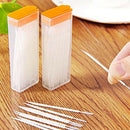 50 Pcs Plastic Toothpicks 2 Way Tooth Picks Interdental Brush Cleaners Port