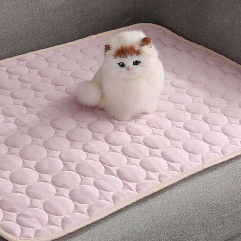 Pet Pad Summer Cooling Mat Dog Beds Mats Blue Pet Ice Pad Cool Cold Silk Mo A5V4