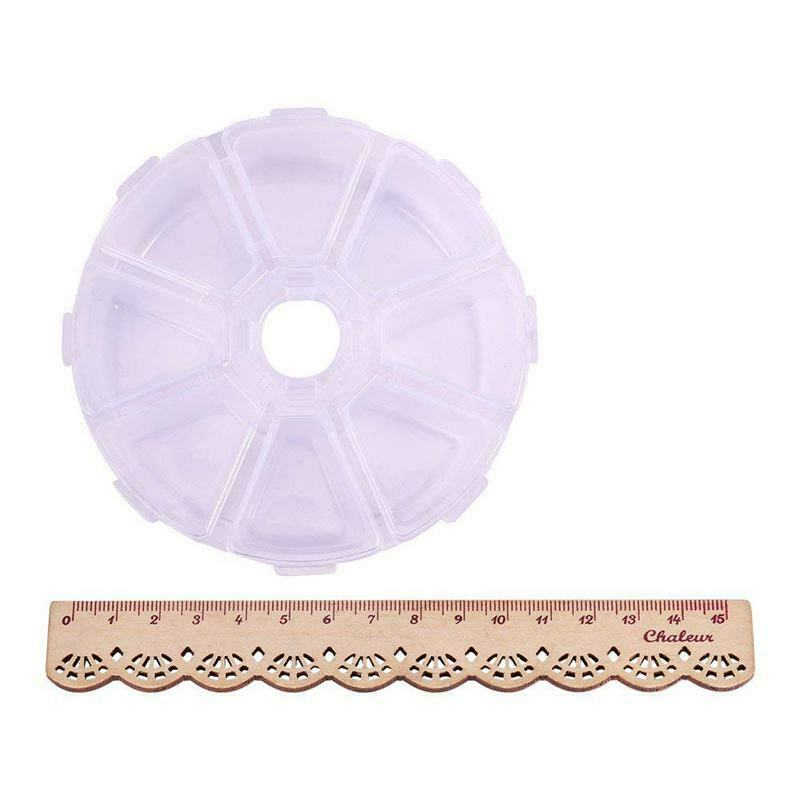 20 Sets 8 Compartments Round Storage Box Bead Organizer Display Containers, N7G9