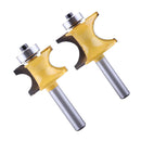 2pcsHalf-round Bearing Router Bit 8mm Shank Bullnose Router Set 12.7/19.05mm