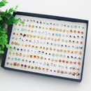 100Pairs Multiple Styles Stud Earrings Set with Organizer Box for Women Lady