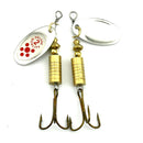 10 Pcs/Set Metal Fishing Baits Metal Dot Pattern Spinner Lures with Hook 6. BX
