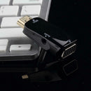 Portable HDMI To VGA Converter With 3.5mm Audio Cable - Black