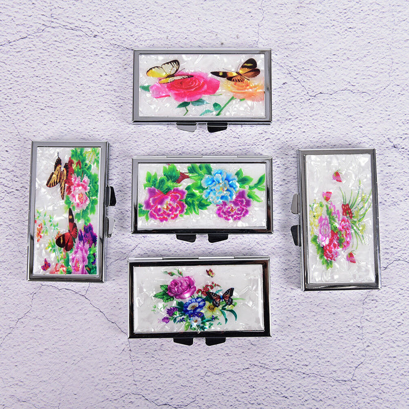 Rectangle Portable Metal Pill Box Medicine Tablet Storage  Vitamin Container FT