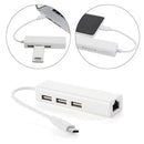 USB-C USB 3.1 Type C to USB RJ45 Ethernet Lan Adapter Hub top For Macbook C W4D1