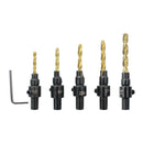 5PCS HSS Countersink Drill Bit Set Screw Woodworking Chamfer Tool Quick Change