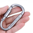D-Shaped Aluminum Alloy Carabiner Screw Lock Hook Clip Key Ring Outdoor