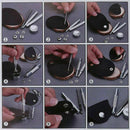 180 Set Leather Rivets Double Cap Rivet Tubular Metal with Tool Studs Fixin H8M4