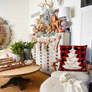 4pcs Christmas Pillowcase Printed Pattern Linen Home Cushion Pillow Cover
