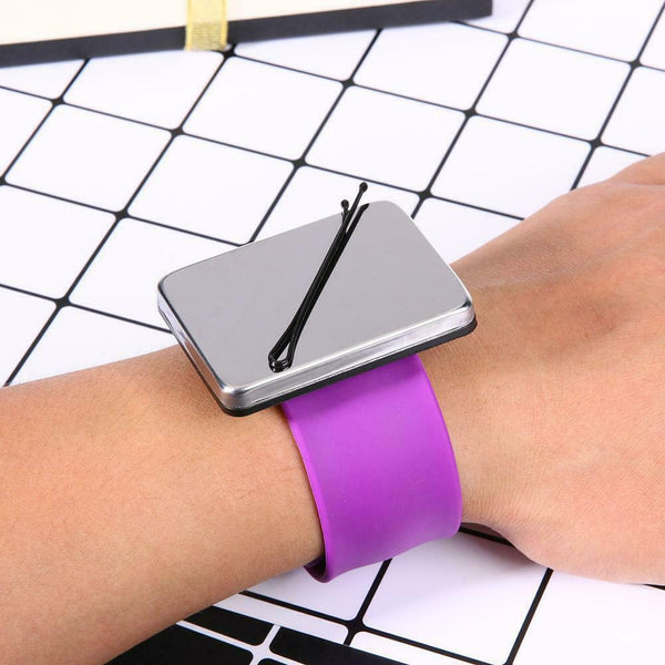 Salon Magnetic Bracelet Wrist Band Strap Hair Clip Hairdressing (Purple)
