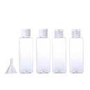 4pcs Portable 100ML Square Split Bottling Refillable Empty Container+Funnel