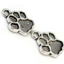 30Pcs Pet Dog Puppy Paw Print Metal Footprint Charm Necklace Bracelet-Pendant