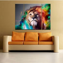 Set of 3Pcs Canvas Art Wall Painting Pictures Colorful Lion Landscape Print