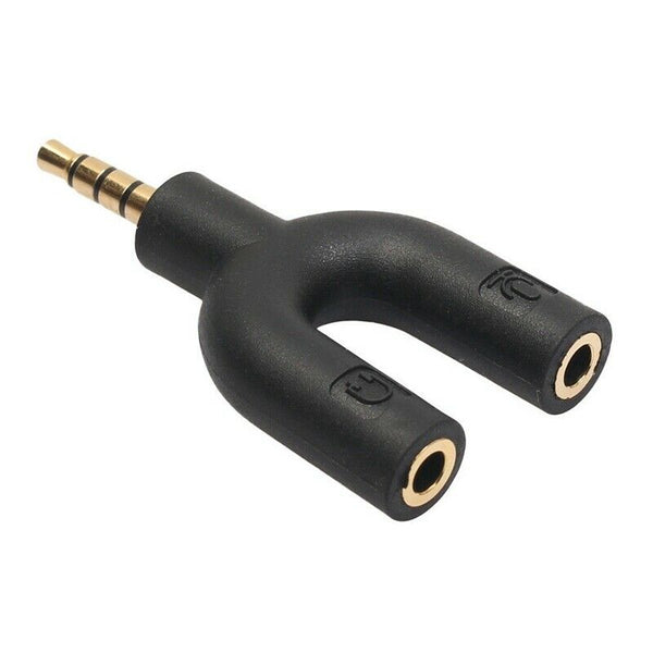 Headset Adapter Kit U Shape 3.5mm Y Splitter for Audio Headphone and MIC blaF1I7