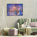 5D DIY Full Round Drill Diamond Painting Snow Street Cross Stitch Kit Decor