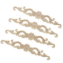 4xFloral Wood Carved Corner Applique Decorate Frame - 27X4X0.8cm