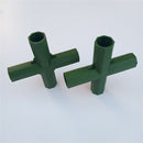 2pcs Green Plastic 16mm Greenhouse Pipe Fittings PVC Building Fittings 4X