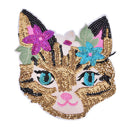 Cat Sequined Embroidered Sew On Patches for clothes DIY Coat Sweater Applique ES