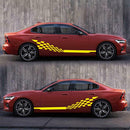 Plaid Stripes Car Graphic Stickers Vinyl Auto Body Side Skirt Decals Decoration