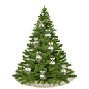 122cm Round Christmas Tree Skirt Linen Non-woven Tree Apron Round Carpet