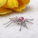 4pcs Dazzling Spider Brooch Crystal Rhinestone Animal Pins Wedding Jewelry