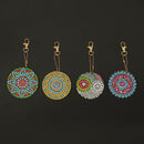 4X DIY Key Chains Mandala Art Photo Tibet Crystal Charm Pendant Necklace Gift