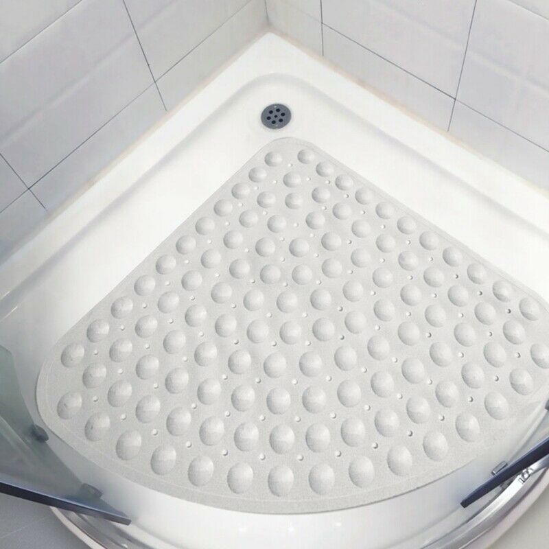 Corner Shower Mat Sector Rubber Anti-Slip Quadrant Bath Mat Anti-Bacterial  O7K3