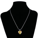 Crystal Heart Shape Pendant Softball Necklace College Charms Snak Chain